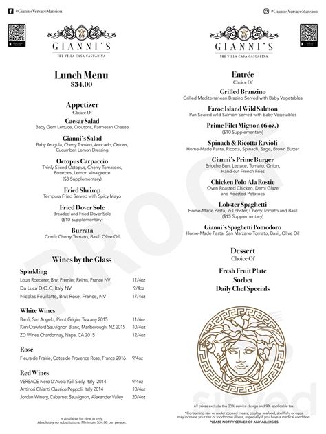 gianni versace bar|Gianni Versace restaurant menu price.